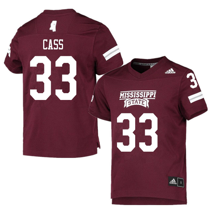 Men #33 Kyle Cass Mississippi State Bulldogs College Football Jerseys Sale-Maroon
